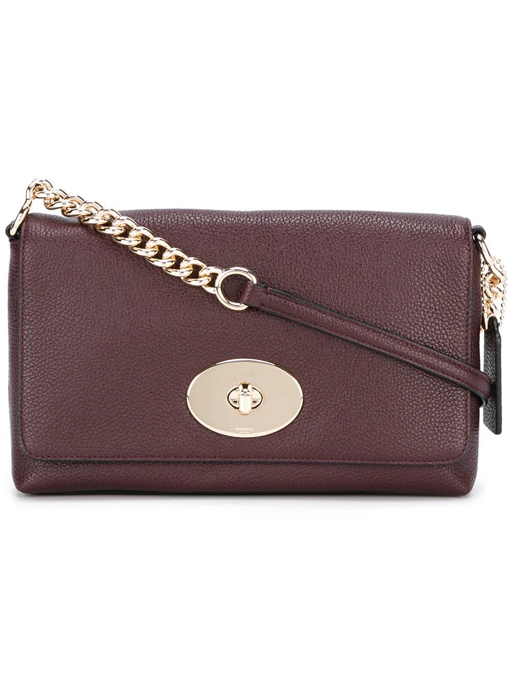 COACH Leather Chain Strap Crossbody Bag Lyst